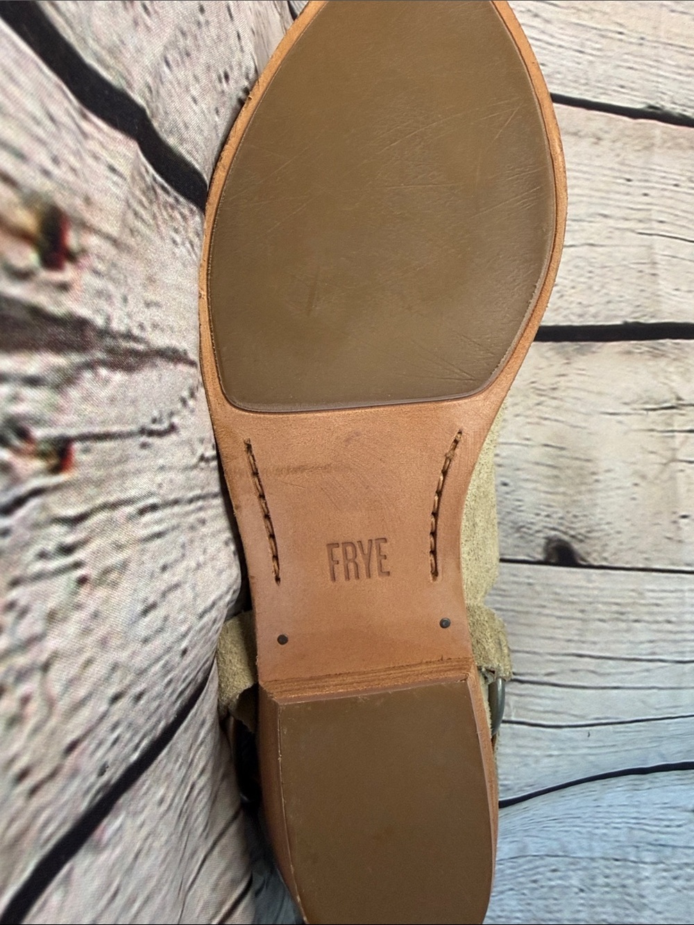 Frye Beige Suede Cutout Ankle Booties with Ring Detail - Picture 2 of 11